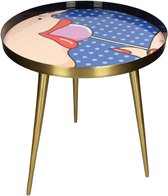 SVJ Home Decorations Mensa Tafel - Ø41 x H45 cm - Metaal - Goud Multi Lollipop