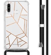 iMoshion Design hoesje met koord voor de Huawei P30 Lite - Grafisch Koper - Wit / Goud
