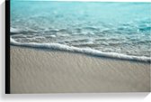 Canvas  - Aanspoelende Zee op Strand  - 60x40cm Foto op Canvas Schilderij (Wanddecoratie op Canvas)