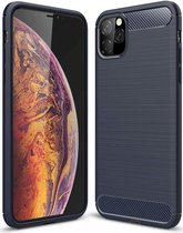 Apple iPhone 12 Pro Max Hoesje Geborsteld TPU Flexibel Blauw