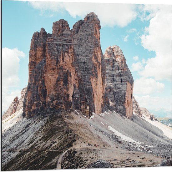 Dibond - Three Peaks Nature Park - Italy - 80x80cm Foto op Aluminium (Met Ophangsysteem)