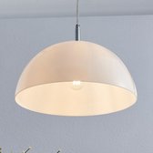 Lucande - hanglamp - 1licht - glas, ijzer - H: 17 cm - E27 - opaalwit, chroom