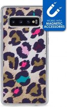 Samsung Galaxy S10 Hoesje - My Style - Magneta Serie - TPU Backcover - Colorful Leopard - Hoesje Geschikt Voor Samsung Galaxy S10