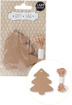 Cadeaulabels | kerstboom | bruin | 20 stuks