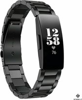 Stalen Smartwatch bandje - Geschikt voor  Fitbit Inspire / Inspire HR / Inspire 2 stalen bandje - zwart - Strap-it Horlogeband / Polsband / Armband