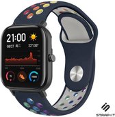 Siliconen Smartwatch bandje - Geschikt voor  Xiaomi Amazfit GTS sport band - kleurrijk donkerblauw - Strap-it Horlogeband / Polsband / Armband