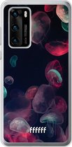 Huawei P40 Hoesje Transparant TPU Case - Jellyfish Bloom #ffffff