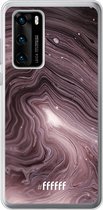Huawei P40 Hoesje Transparant TPU Case - Purple Marble #ffffff