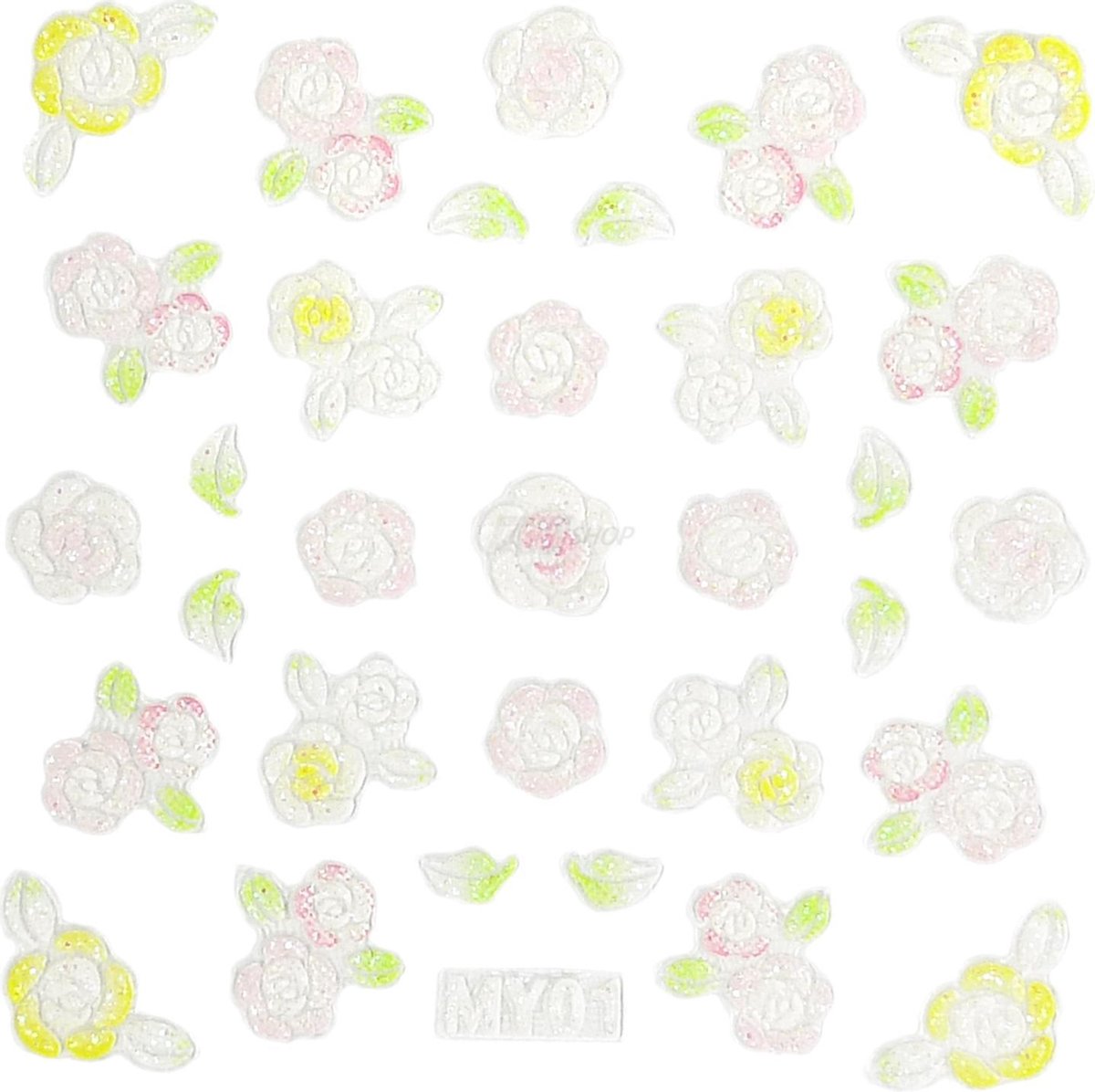 Goedkoopste YOU Nails-Nail Art-Tattoo-Nail Design Nail Stickers - Stickers - Bloemen 1 vel - Flowers MY 01