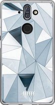 Nokia 8 Sirocco Hoesje Transparant TPU Case - Mirrored Polygon #ffffff