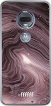 Motorola Moto G7 Hoesje Transparant TPU Case - Purple Marble #ffffff