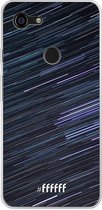 Google Pixel 3 XL Hoesje Transparant TPU Case - Moving Stars #ffffff