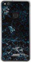 Huawei P10 Lite Hoesje Transparant TPU Case - Dark Blue Marble #ffffff