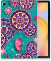 Siliconen Hoes Samsung Galaxy Tab S6 Lite | Tab S6 Lite 2022 Cover Cirkels en Vlinders met doorzichte zijkanten