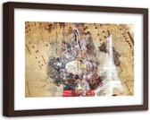 Foto in frame Ballerina voor Eiffeltoren, 120x80, beige, Premium print