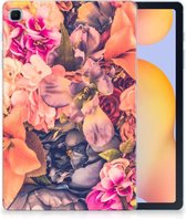 TPU Hoes Geschikt voor Samsung Galaxy Tab S6 Lite | Tab S6 Lite 2022 Silicone Case Bosje Bloemen met transparant zijkanten