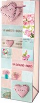 Verhaak Cadeautas Fles Love 12,6 X 36 X 8,9 Cm Karton Roze