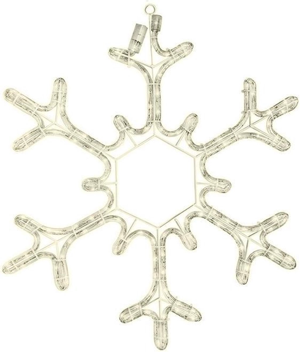 Sneeuwvlok - 2D kerstfiguur - Wit - 53cm hoog - IP44