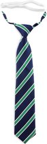 We Love Ties - Kinderstropdas Mister Mike - geweven polyester - marineblauw / groen / wit