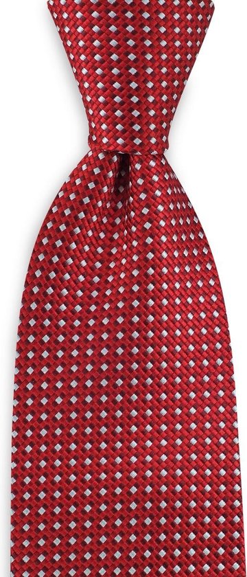 We Love Ties - Stropdassen - Stropdas basket weave - bordeaux rood / rood / wit