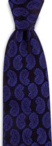 We Love Ties - Stropdas Paisley - geweven zuiver zijde - zwart / blauw