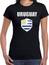 Uruguay landen t-shirt zwart dames - Uruguayaanse landen shirt / kleding - EK / WK / Olympische spelen Uruguay outfit XS