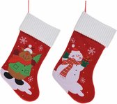 Setje van 2x stuks kerstsokken van 46 cm - Haard sokken - Cadeau sokken voor kerstmis