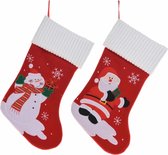 Setje van 2x stuks kerstsokken van 46 cm - Haard sokken - Cadeau sokken voor kerstmis