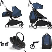 Babyzen YOYO² buggy COMPLEET vanaf de geboorte inclusief YOYO² BeSafe autostoel zwart  en YOYO Bag -  AirFrance met frame wit