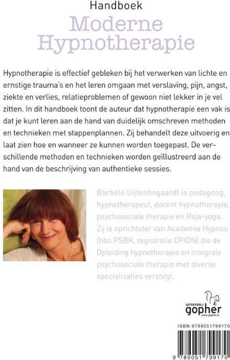 Handboek moderne hypnotherapie - back cover