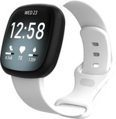 Versa 3 / Sense sport band - wit - Geschikt voor Fitbit - ML - Horlogeband Armband Polsband