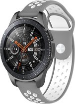 Bandje Voor Samsung Galaxy Watch Dubbel Sport Band - Grijs Wit - Maat: 22mm - Horlogebandje, Armband