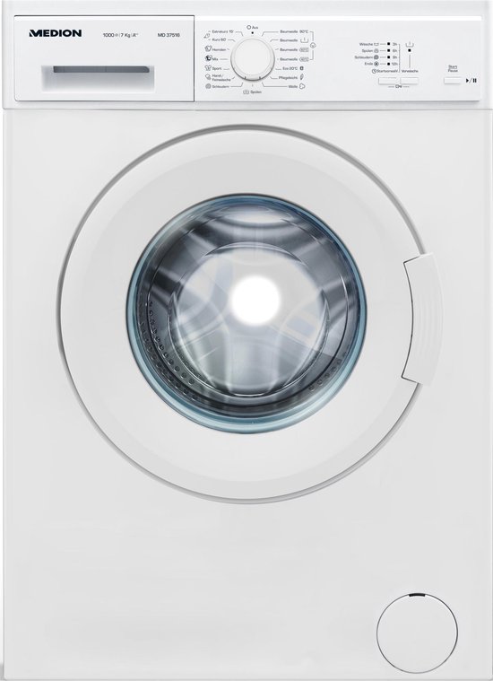 Wasmachine: MEDION MD 37516 - wasmachine - Vrijstaand - Voorbelading - 7 kg - 1000 RPM - A++ - Let op: Italiaans Frontje, van het merk MEDION