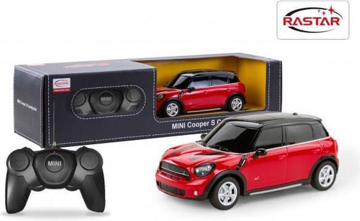 Rastar Mini countryman rood - 1:24 - r/c.
