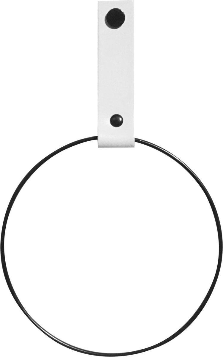 Leren Handdoekring | WIT - maat M (handdoekhanger - handdoekhaakje)