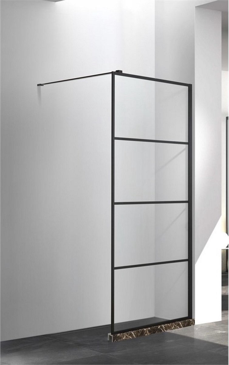 Douchewand Boss & Wessing Limited Black 120x200 cm 8mm Geframed Zwart