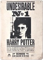 Harry Potter as "Undesirable No 1"  Metalen wandbord 15 x 21 cm.