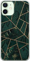 iPhone 12 mini hoesje siliconen - Abstract groen | Apple iPhone 12 Mini case | TPU backcover transparant