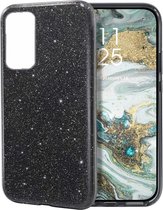 Huawei P40 Hoesje Glitters Siliconen TPU Case zwart - BlingBling Cover