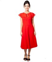 Voodoo Vixen Lange jurk -XL- Victoria flutter mouwen Rood