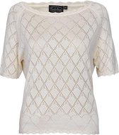 Voodoo Vixen Top -L- Alexandra diamond heart Creme