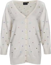 Voodoo Vixen Cardigan -L- Isla pastel polka dot Creme