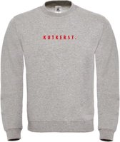 Kerst sweater grijs XL - Kutkerst - rood - soBAD. | Kersttrui soBAD. | kerstsweaters volwassenen | kerst hoodie volwassenen | Kerst outfit | Foute kerst truien