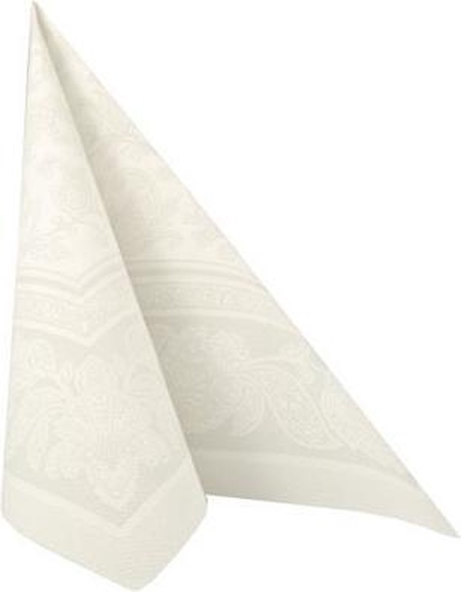 50 Servetten ROYAL Collection 1/4 vouw 40 cm x 40 cm wit Ornaments