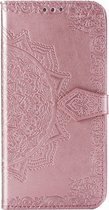 Mandala Booktype Xiaomi Mi Note 10 Lite hoesje - Rosé Goud