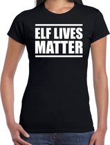 Elf  lives matter Kerst shirt / Kerst t-shirt zwart voor dames - Kerstkleding / Christmas outfit XL