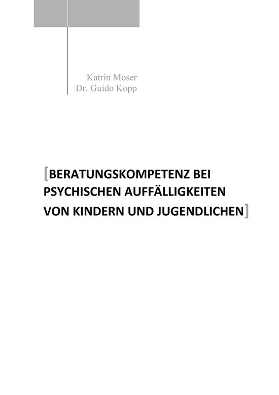 Beratungskompetenz bei psychischen Auffälligkeiten von Kind ... - cover