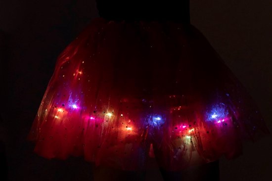 Tutu, jupon adulte avec des lumières colorées, rouge