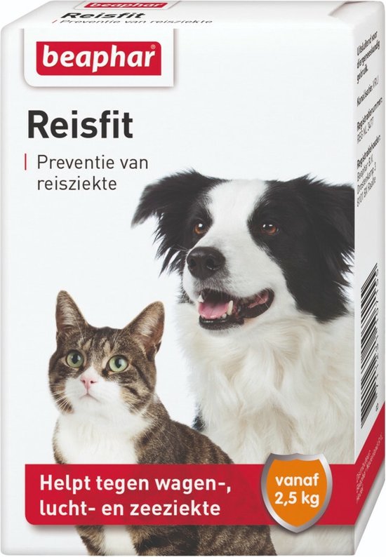 Beaphar – Reisfit – Hond en kat – Tegen reisziekte – 10 tabletten