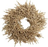 Decostar Kerstkrans Farlow 40 Cm Zijde Bruin